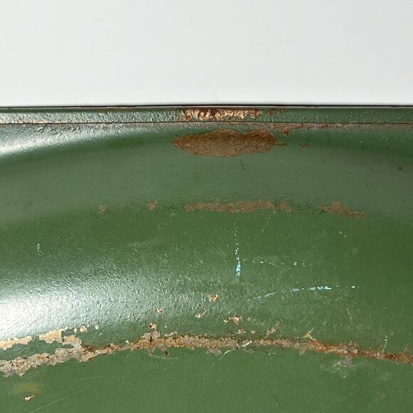 Vintage Nash Company Metal Tray Tole Painting Fruit Olive Green 14 Inch MCM - Picture 8 of 10